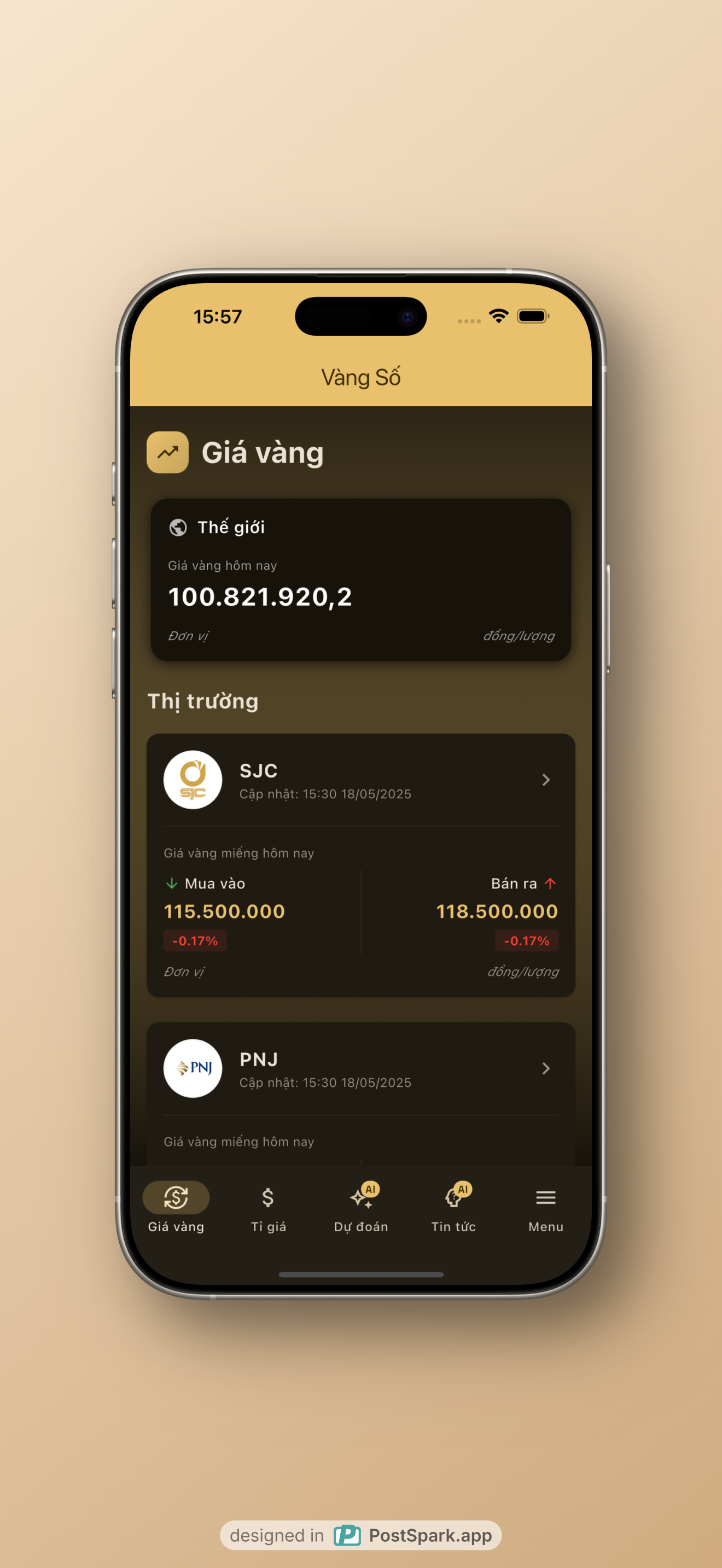 Vàng Số App Screenshot